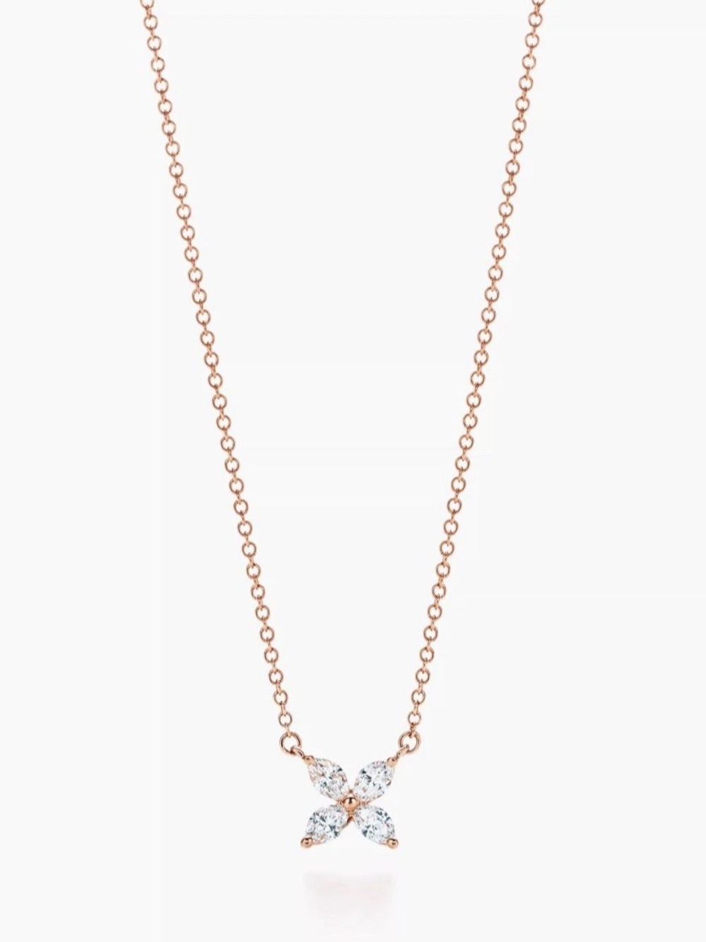 Tiffany & Co. Rose Gold Small Victoria Pendant w/ Box, Pouch, Service Receipt